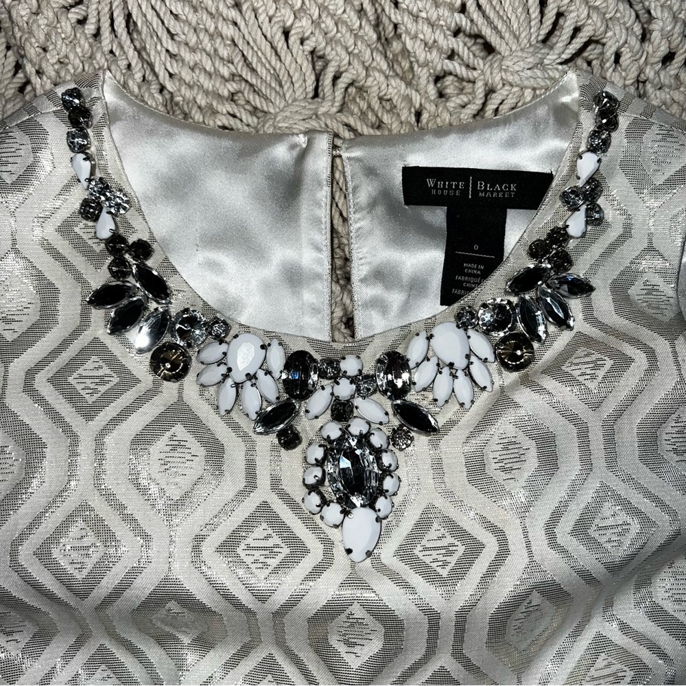White House Black Market | Sparkling Sleeveless Shift Dress - Picture 7 of 7